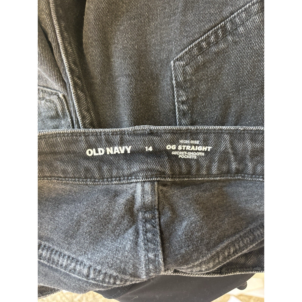 Old Navy Denim Shorts 14 Black Cut Off High Rise Pockets New - Picture 8 of 8